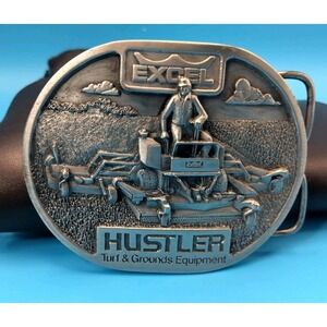 Vintage 1984 Hustler Turf Equipment Belt Buckle Excel Industries #489/1000 #875